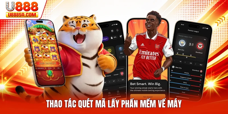 Thao tác quét mã lấy phần mềm về máy